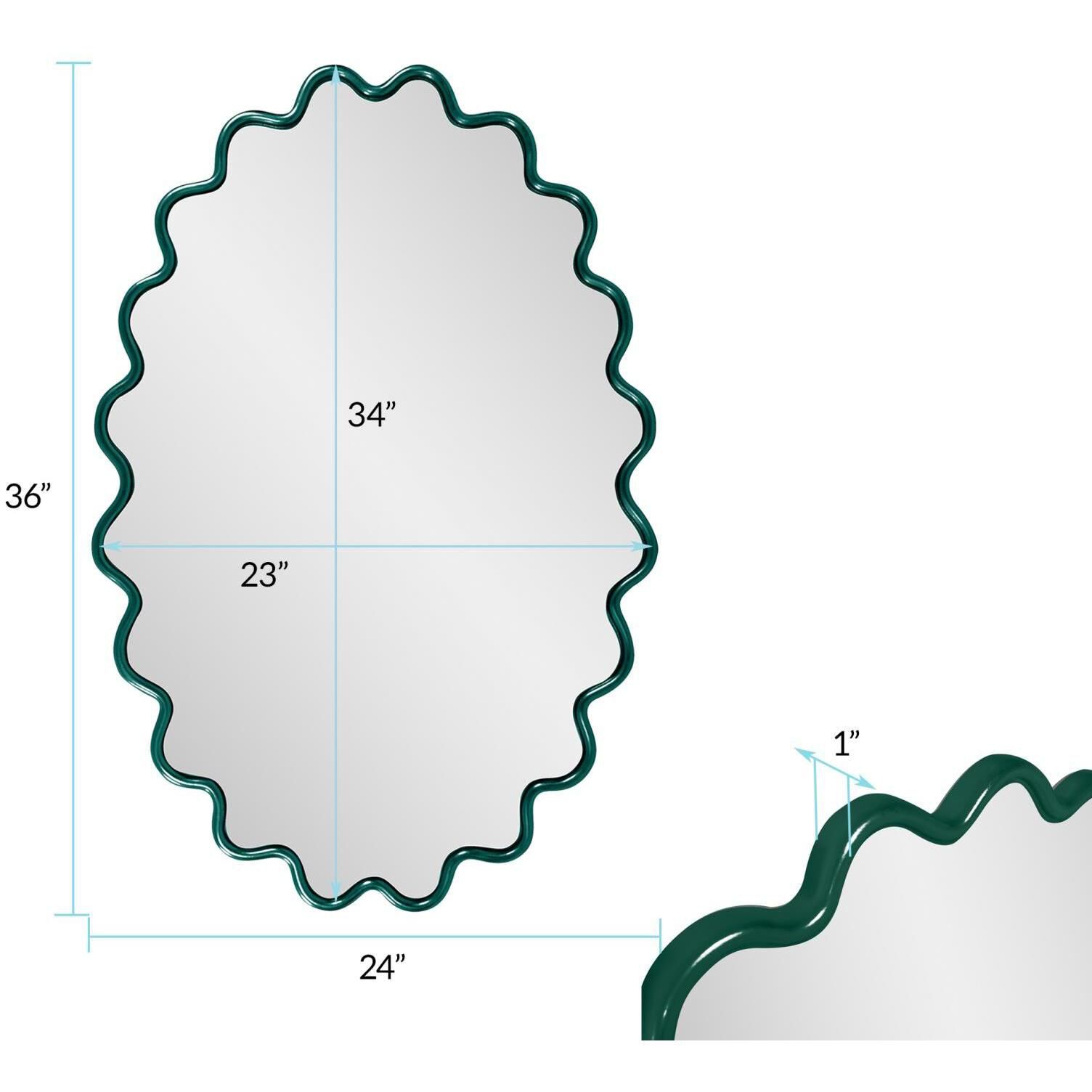 Cloud 36 X 24 inch Hunter Green Mirror